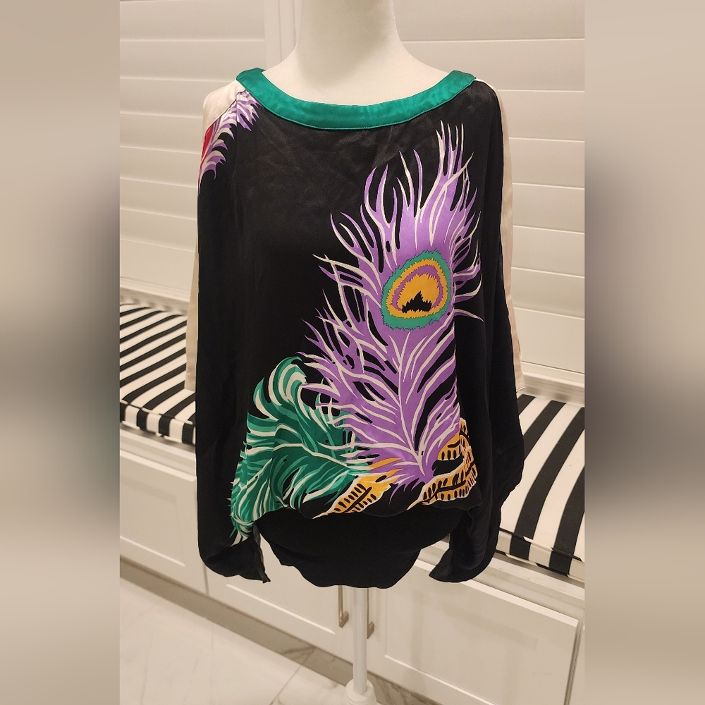 Voom silk 100% tunic style band bottom dress